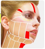 Nahaufnahme einer simulierten HIFU Face Lift-Behandlung, die die Tiefenwirkung der Ultraschallwellen darstellt.